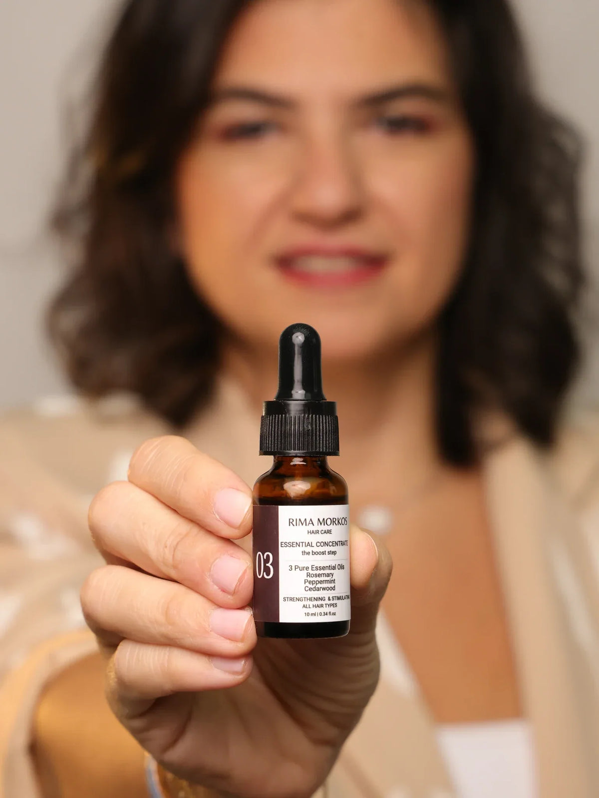Rima Morkos holding No 03 Essential Concentrate